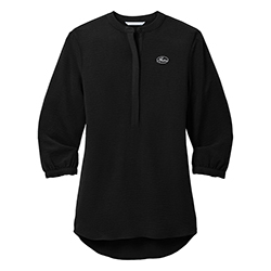 Ladies 3/4-Sleeve Textured Crepe Tunic